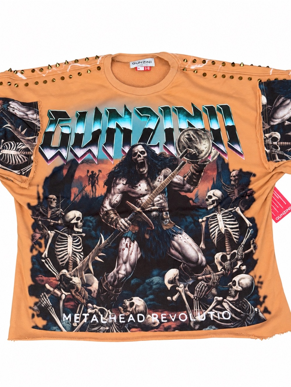 Gunzinii Metalhead Revolution Studded Graphic Sweater Godspeed